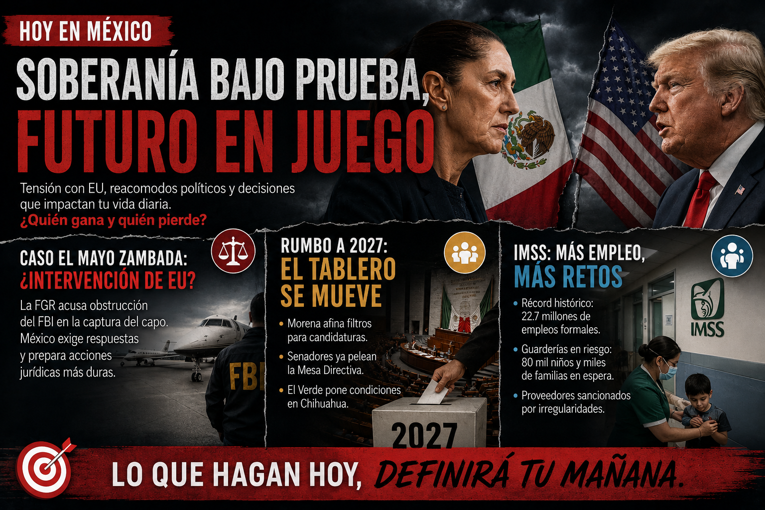 México entra en modo presión: soberanía, alianzas y empleo formal marcan la agenda nacional